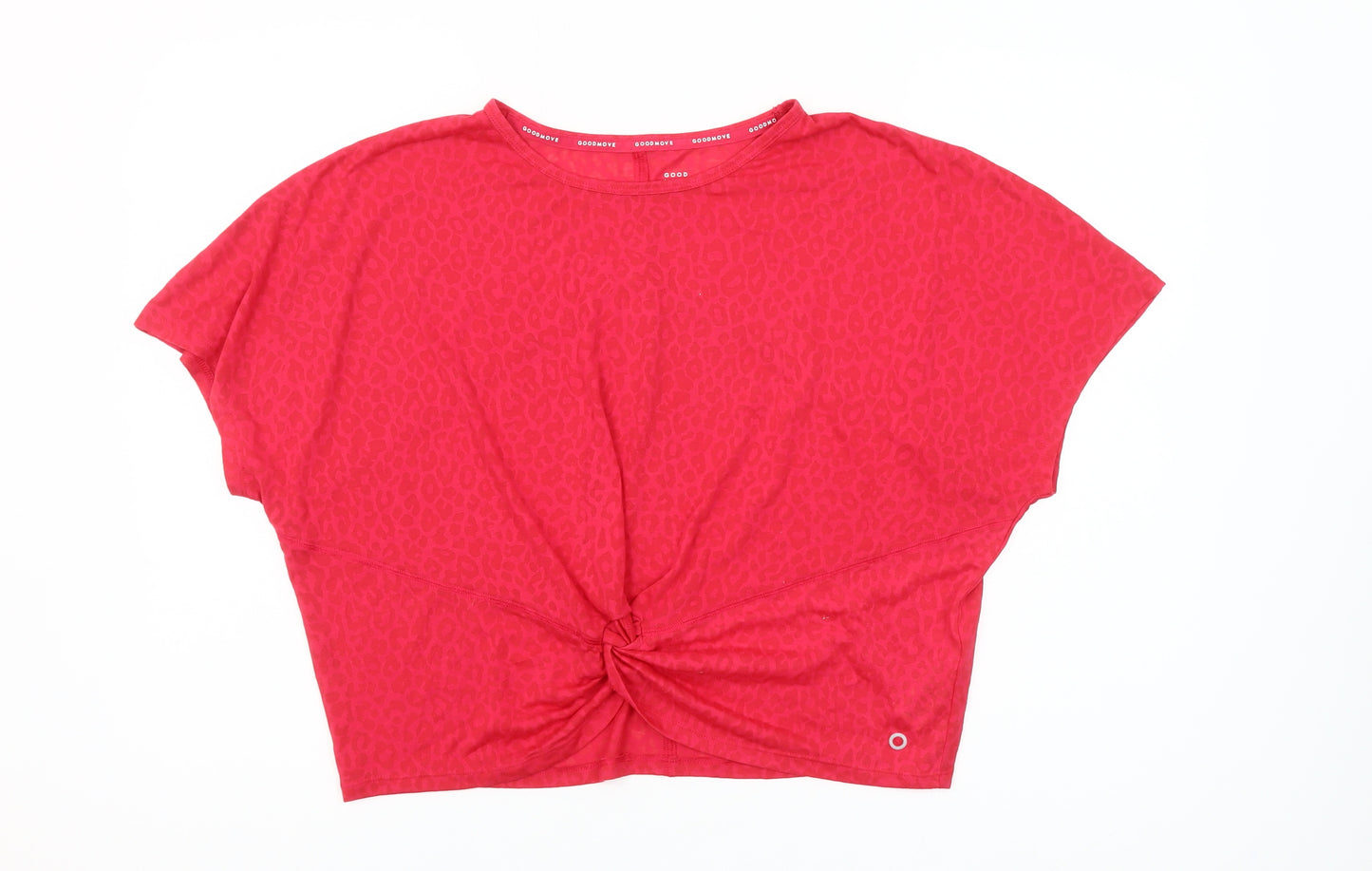 Marks and Spencer Goodmove Women's Red Animal Print Cropped Active T-Shirt Size 16