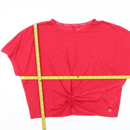 Marks and Spencer Goodmove Women's Red Animal Print Cropped Active T-Shirt Size 16