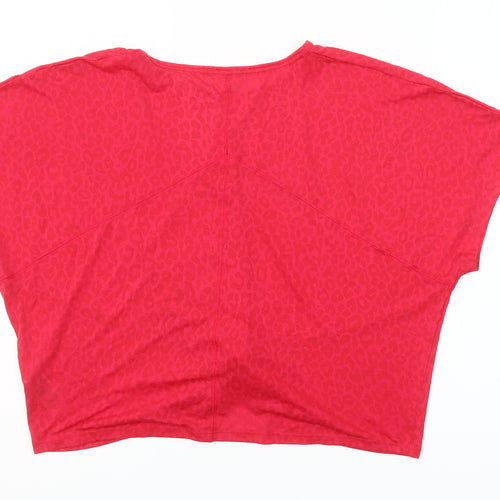 Marks and Spencer Goodmove Women's Red Animal Print Cropped Active T-Shirt Size 16