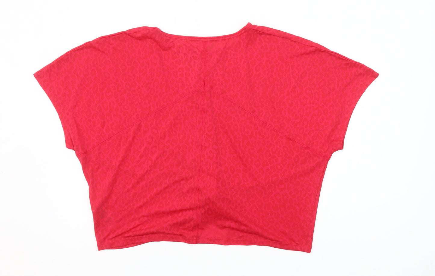 Marks and Spencer Goodmove Women's Red Animal Print Cropped Active T-Shirt Size 16