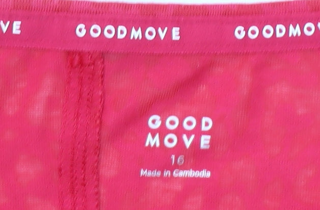 Marks and Spencer Goodmove Women's Red Animal Print Cropped Active T-Shirt Size 16