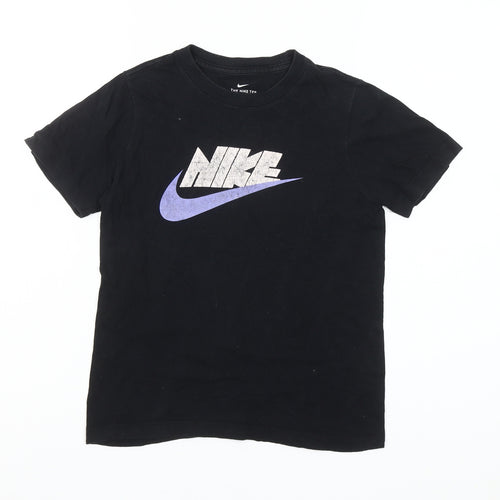 Nike Boys Black Small Graphic Print Short Sleeve T-Shirt