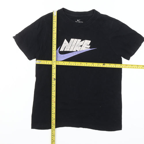 Nike Boys Black Small Graphic Print Short Sleeve T-Shirt