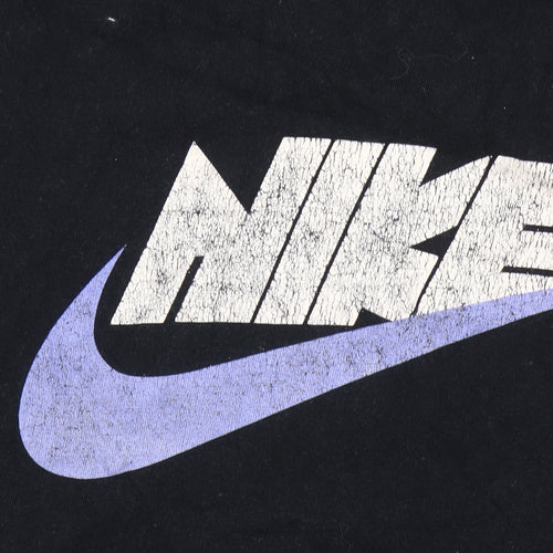 Nike Boys Black Small Graphic Print Short Sleeve T-Shirt