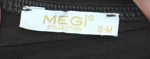 Megi Collection Women Brown Cotton Blend 3/4 Sleeve Pullover Sweatshirt S-M