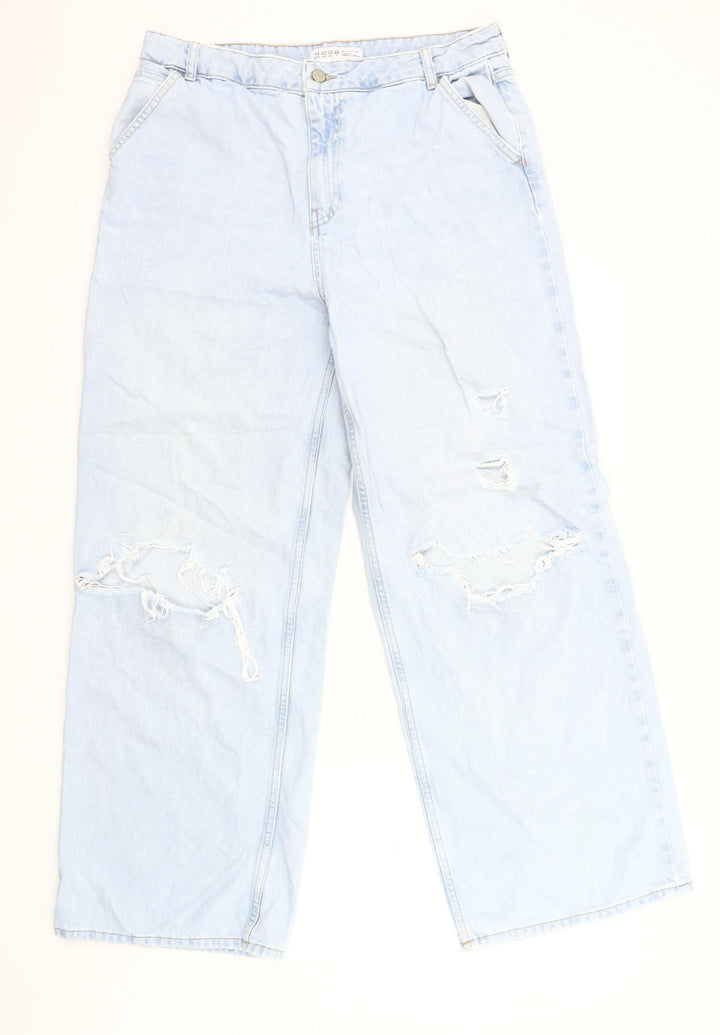 Denim Co. Women’s Blue Distressed Boyfriend Jeans Size 14