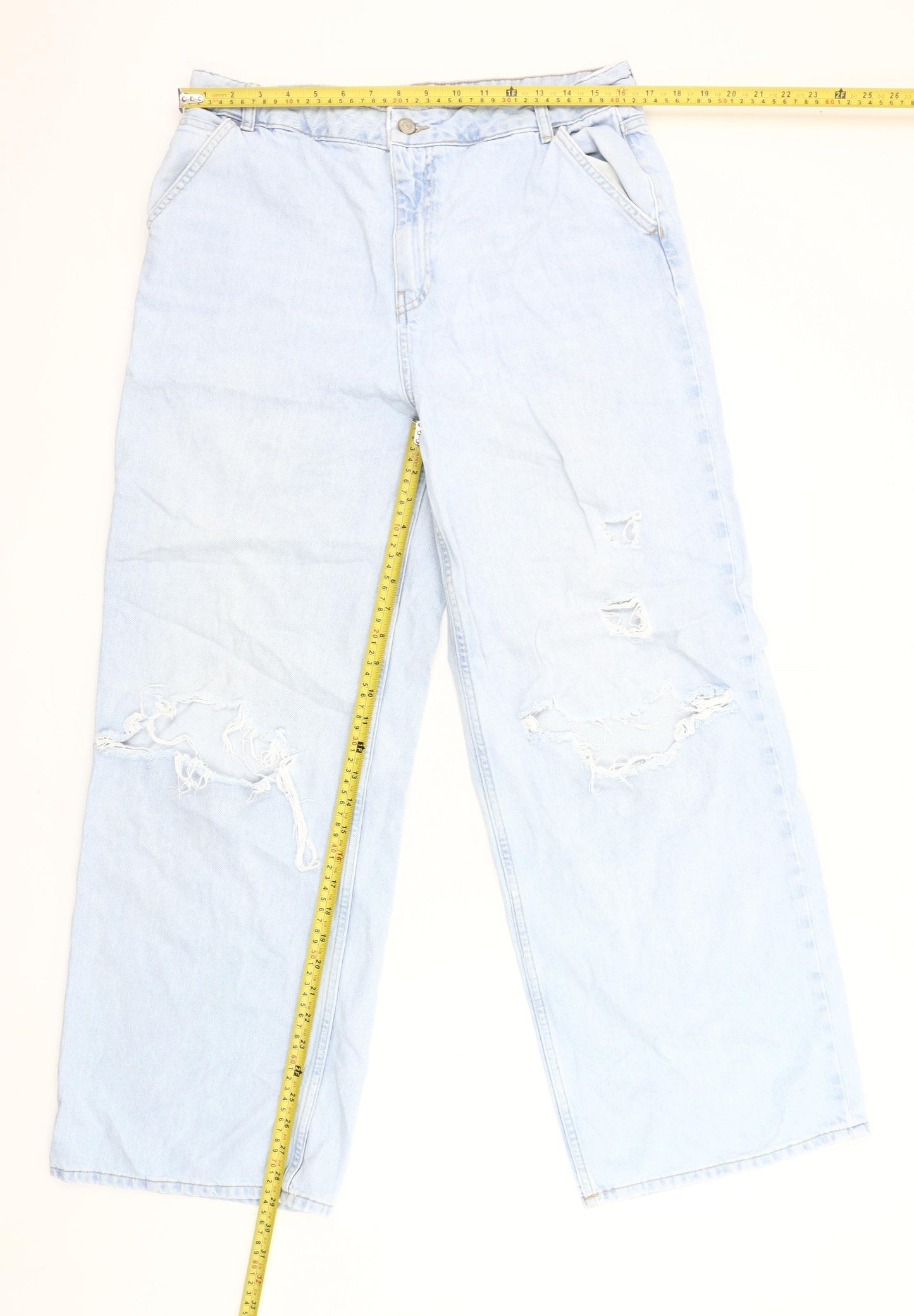 Denim Co. Women’s Blue Distressed Boyfriend Jeans Size 14