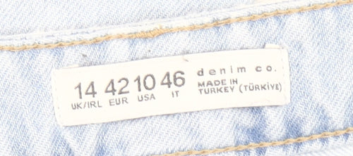 Denim Co. Women’s Blue Distressed Boyfriend Jeans Size 14