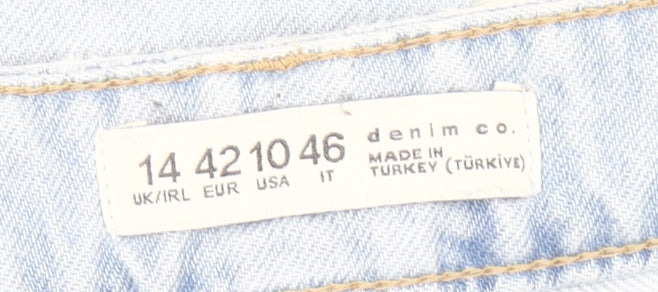 Denim Co. Women’s Blue Distressed Boyfriend Jeans Size 14