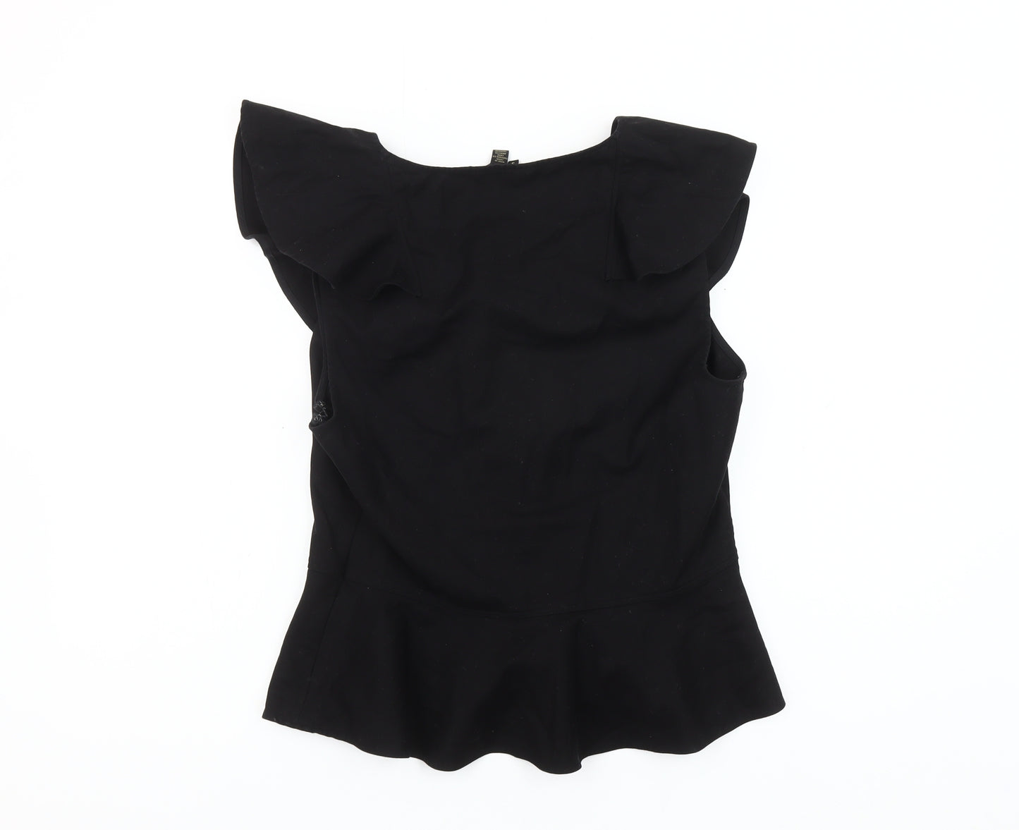 Ted Baker Women's Black Ruffle Wrap Blouse Size 12