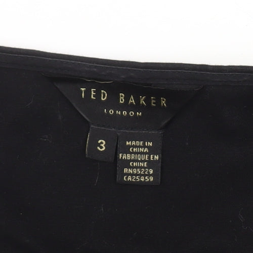 Ted Baker Women's Black Ruffle Wrap Blouse Size 12