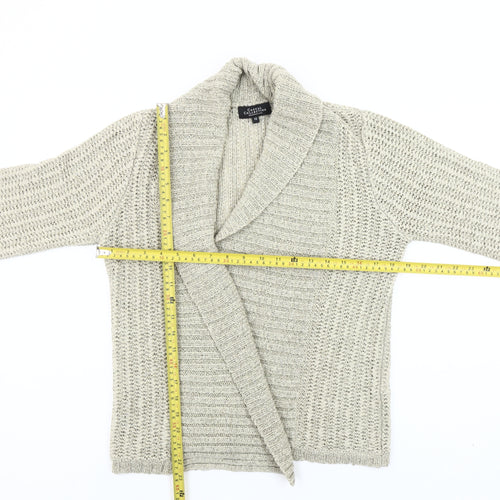 Debenhams Women Beige Open Knit Cardigan Size 10 3/4 Sleeve