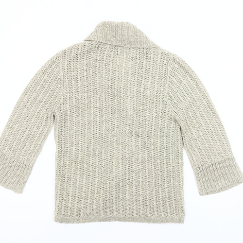 Debenhams Women Beige Open Knit Cardigan Size 10 3/4 Sleeve