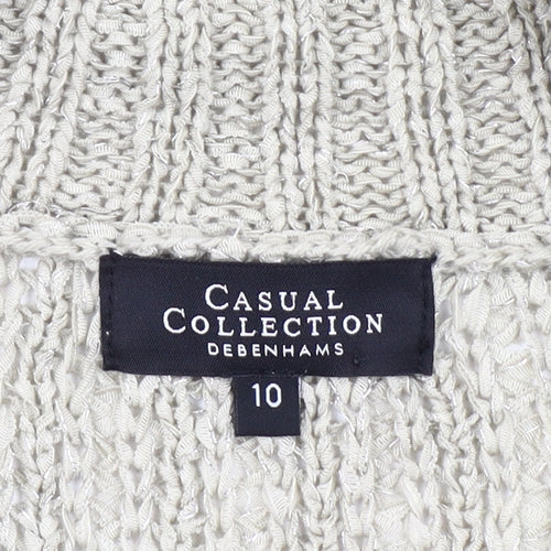 Debenhams Women Beige Open Knit Cardigan Size 10 3/4 Sleeve