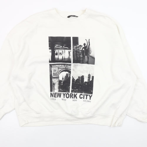 Dunnes Womens White New York City Graphic Pullover Sweatshirt XXL