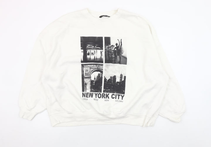 Dunnes Womens White New York City Graphic Pullover Sweatshirt XXL