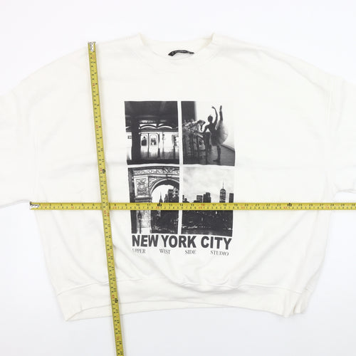Dunnes Womens White New York City Graphic Pullover Sweatshirt XXL
