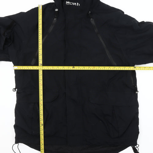 Moah Men’s Black XL Hooded Parka Jacket with Zip Pockets