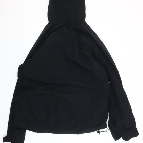 Moah Men’s Black XL Hooded Parka Jacket with Zip Pockets