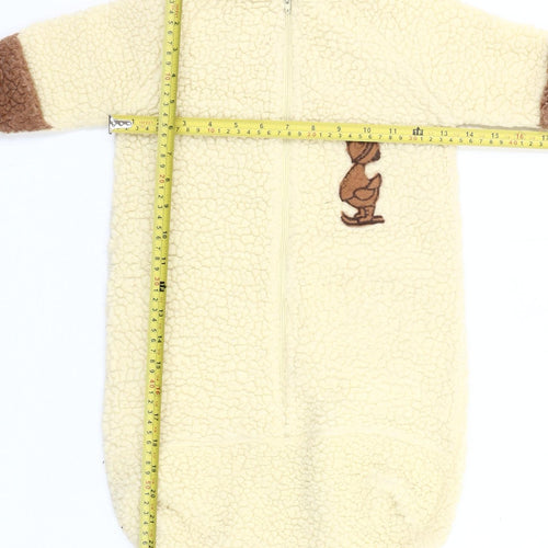 Mothercare Unisex Baby Ivory Fleece Snowsuit Newborn Hooded Winter Zip-Up