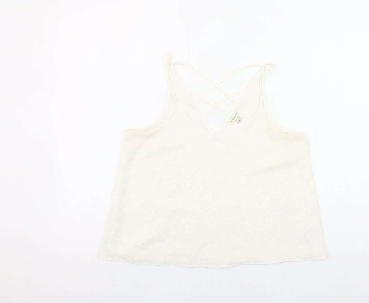 River Island Women’s Ivory Strappy Camisole Vest Top Size 8
