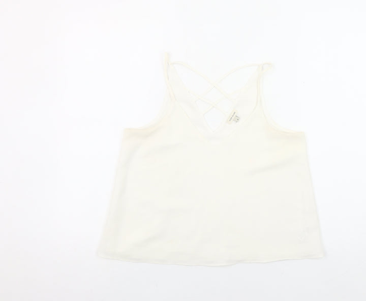 River Island Women’s Ivory Strappy Camisole Vest Top Size 8