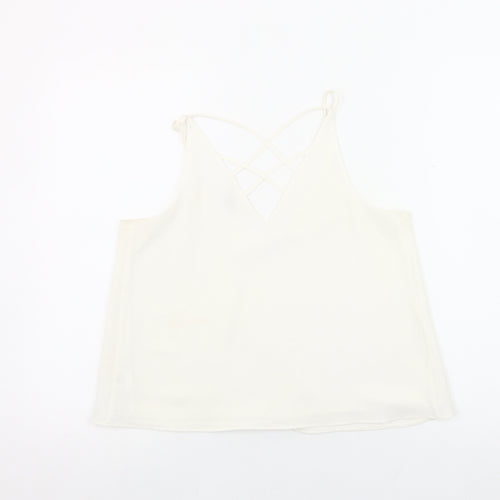 River Island Women’s Ivory Strappy Camisole Vest Top Size 8