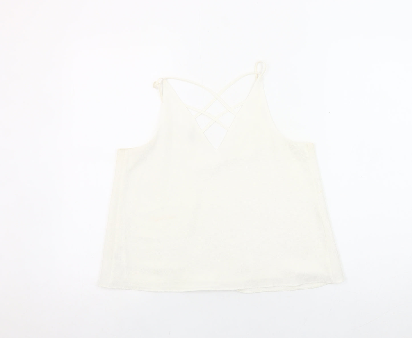 River Island Women’s Ivory Strappy Camisole Vest Top Size 8