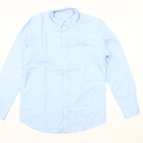 Dunnes Stores Men's Blue Regular Fit Oxford Button-Up Shirt M