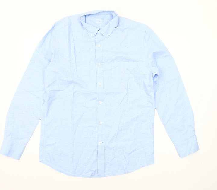 Dunnes Stores Men's Blue Regular Fit Oxford Button-Up Shirt M