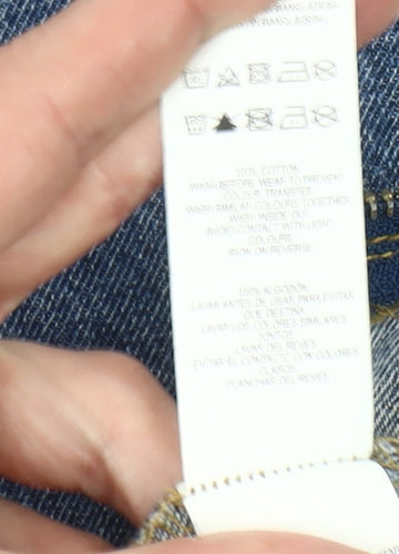 Denim Co Women Blue Denim Jumpsuit Size 16 Long Sleeve Zip Front