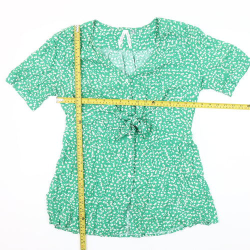 Seraphine Women’s Green Floral Viscose Maternity Blouse UK 12