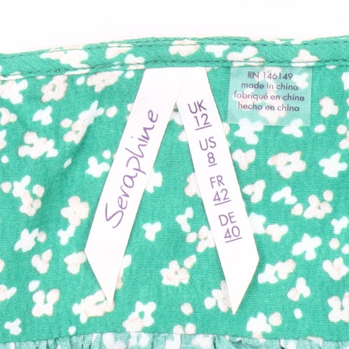 Seraphine Women’s Green Floral Viscose Maternity Blouse UK 12