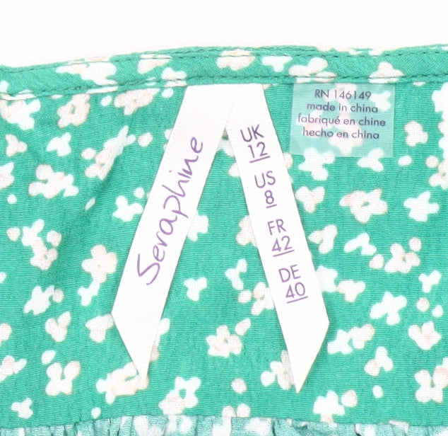 Seraphine Women’s Green Floral Viscose Maternity Blouse UK 12