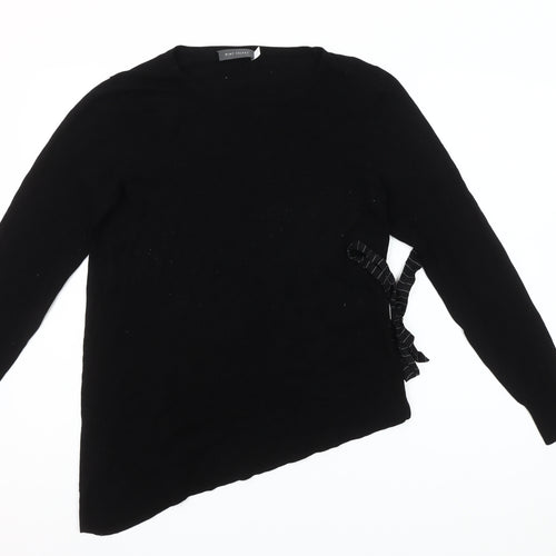 Mint Velvet Women’s Black Asymmetric Bow Jumper Size 12