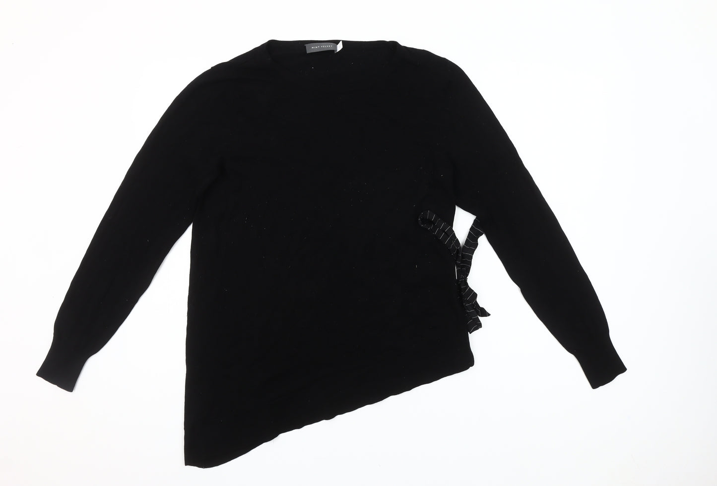 Mint Velvet Women’s Black Asymmetric Bow Jumper Size 12