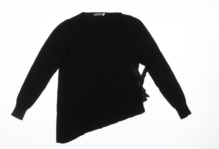 Mint Velvet Women’s Black Asymmetric Bow Jumper Size 12