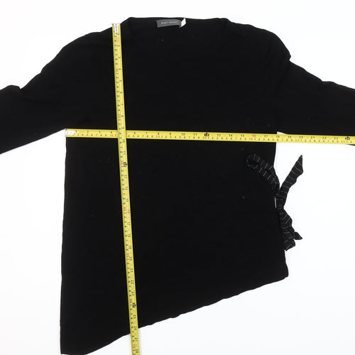 Mint Velvet Women’s Black Asymmetric Bow Jumper Size 12