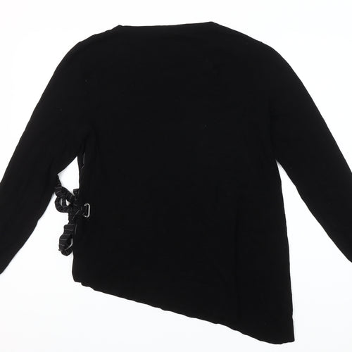 Mint Velvet Women’s Black Asymmetric Bow Jumper Size 12