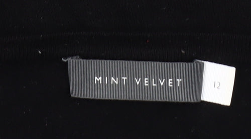 Mint Velvet Women’s Black Asymmetric Bow Jumper Size 12