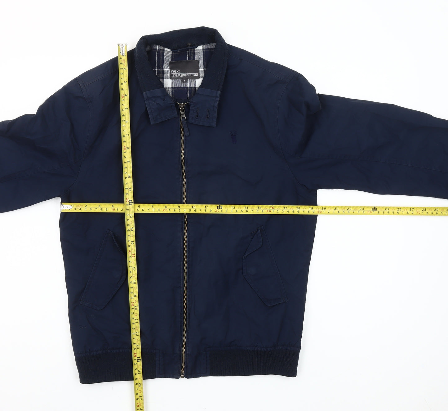 Next Men's Blue Bomber Jacket Size S Cotton Nylon Casual