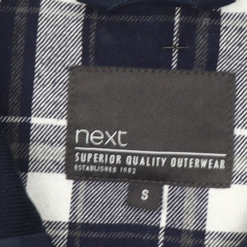 Next Men's Blue Bomber Jacket Size S Cotton Nylon Casual
