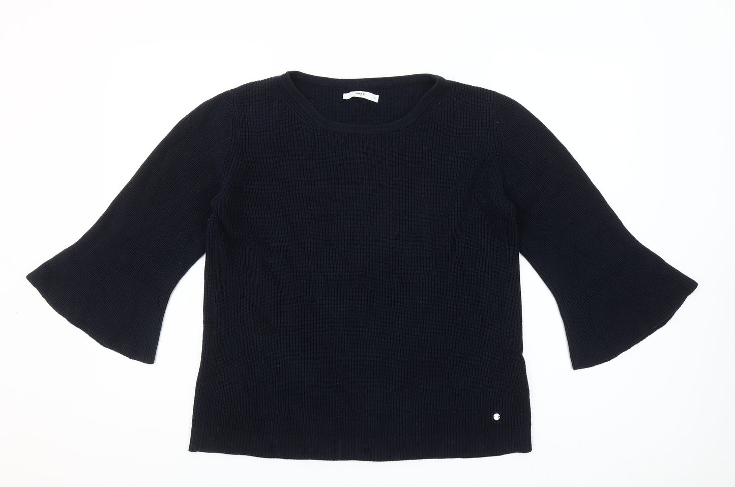 Brax Women Black 3/4 Flared Sleeve Knit Jumper Size 16