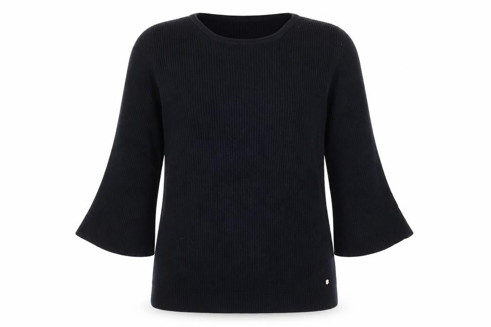 Brax Women Black 3/4 Flared Sleeve Knit Jumper Size 16