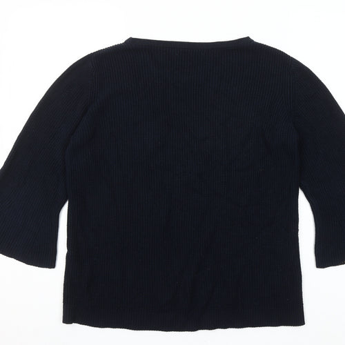 Brax Women Black 3/4 Flared Sleeve Knit Jumper Size 16