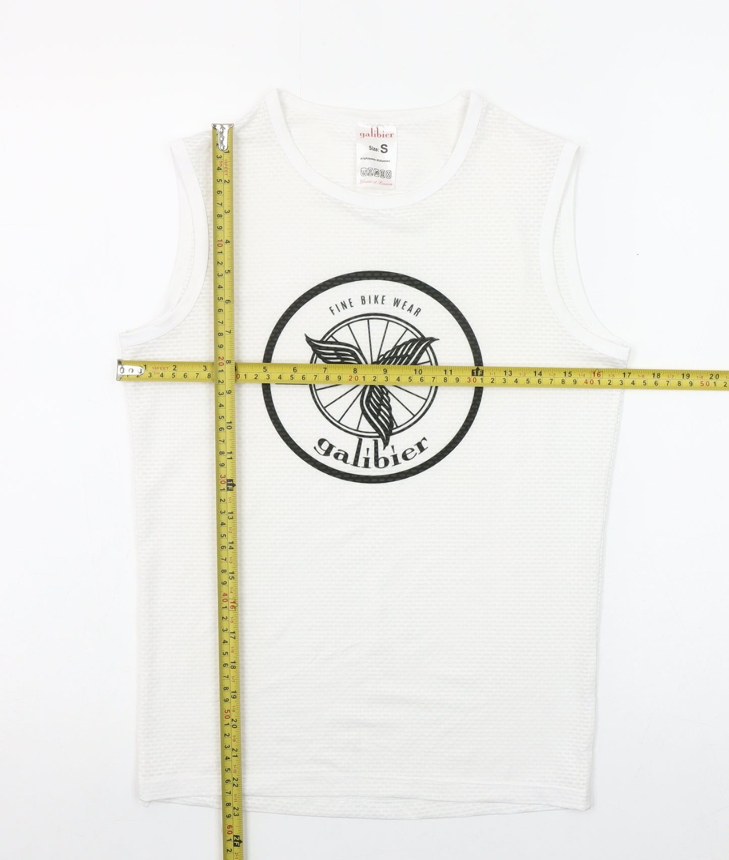 Galibier Womens White Sleeveless Sports Tank Top Size S