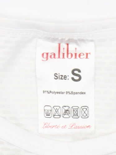 Galibier Womens White Sleeveless Sports Tank Top Size S