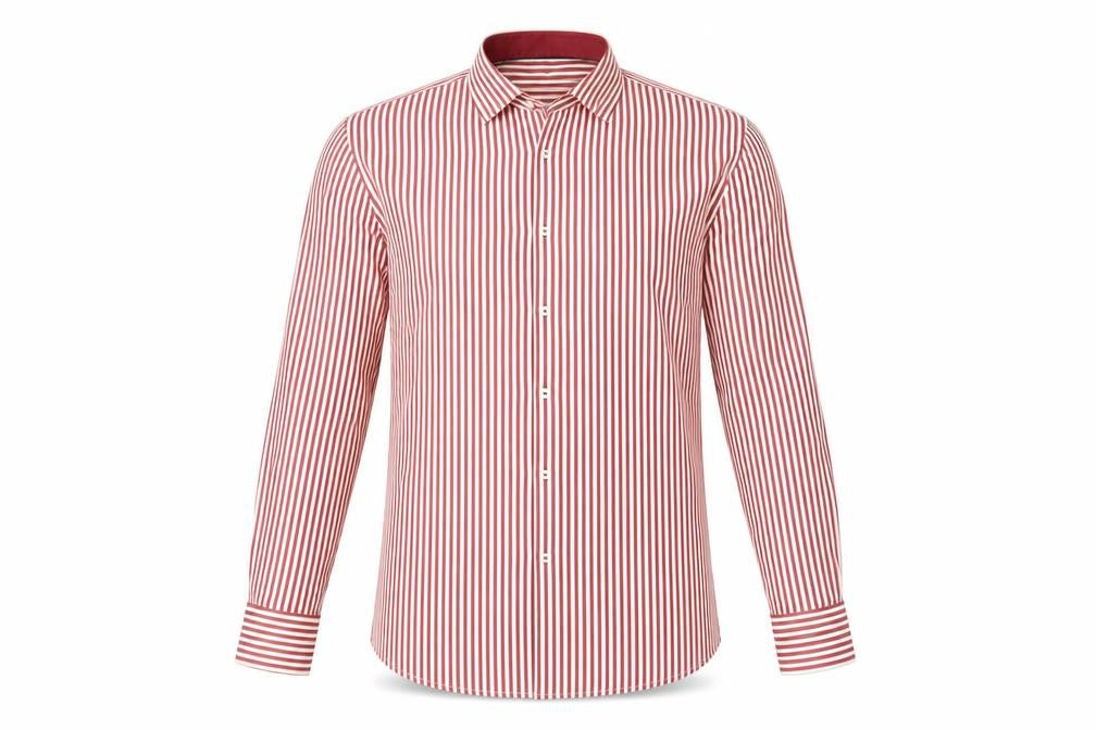 Jack Doyle Men's Red Striped Cotton Button-Up Shirt 15.5in Regular Fit
