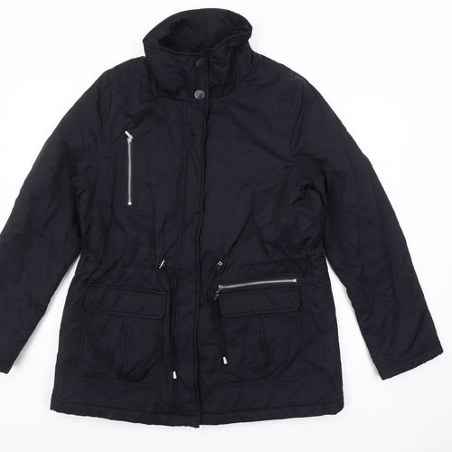 Kaliko Women's Black Size 12 Parka Jacket with Zip Pockets