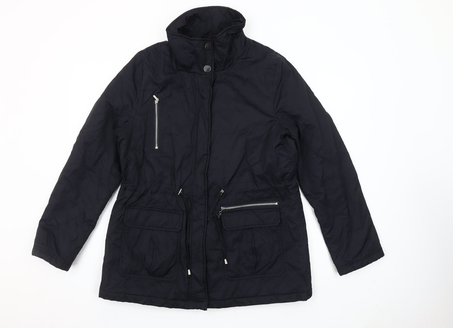 Kaliko Women's Black Size 12 Parka Jacket with Zip Pockets